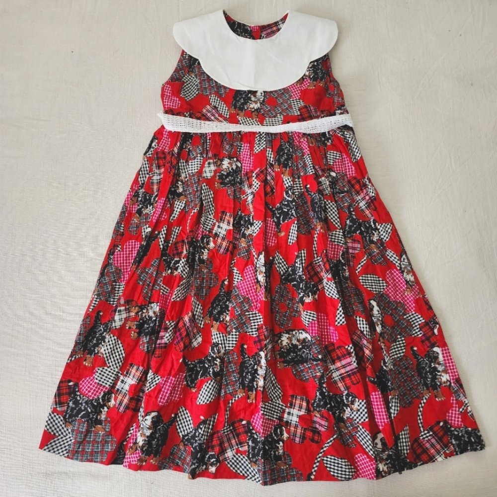 Vintage heart bernese mountain dog dress kids 10